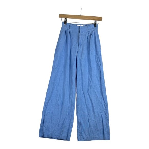 Abercrombie & Fitch Pants - Abercrombie & Fitch Linen Blend Elastic Waist Pants size XXS Blue